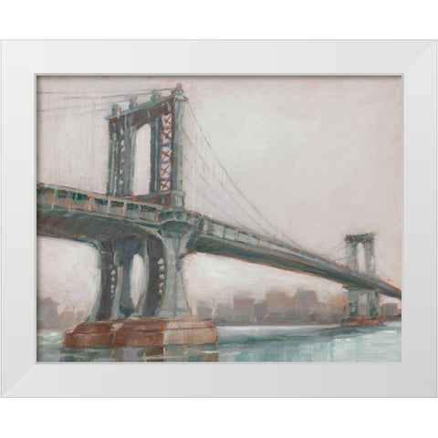 Spanning the East River II White Modern Wood Framed Art Print by Harper, Ethan
