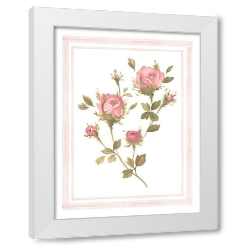 Rose Pattern I White Modern Wood Framed Art Print by Scarvey, Emma