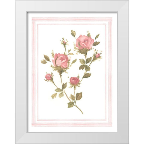 Rose Pattern I White Modern Wood Framed Art Print by Scarvey, Emma