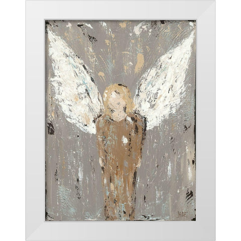 Angel Guardian White Modern Wood Framed Art Print by Reynolds, Jade