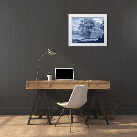 Pastoral Toile II White Modern Wood Framed Art Print by Lorrain, Claude
