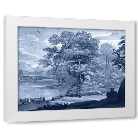 Pastoral Toile II White Modern Wood Framed Art Print by Lorrain, Claude