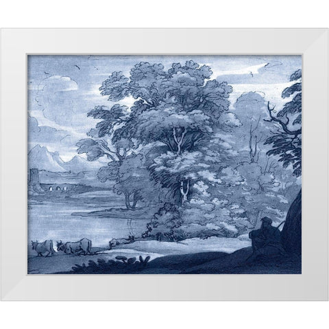 Pastoral Toile II White Modern Wood Framed Art Print by Lorrain, Claude