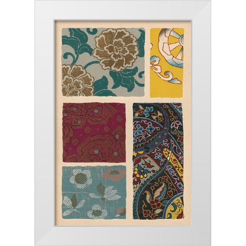 Japanese Textile Design I White Modern Wood Framed Art Print by Seizan, Ema