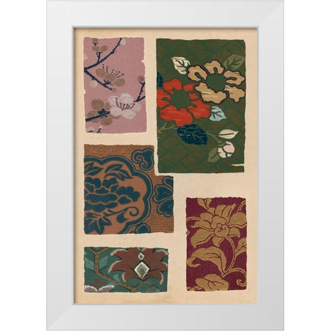 Japanese Textile Design II White Modern Wood Framed Art Print by Seizan, Ema