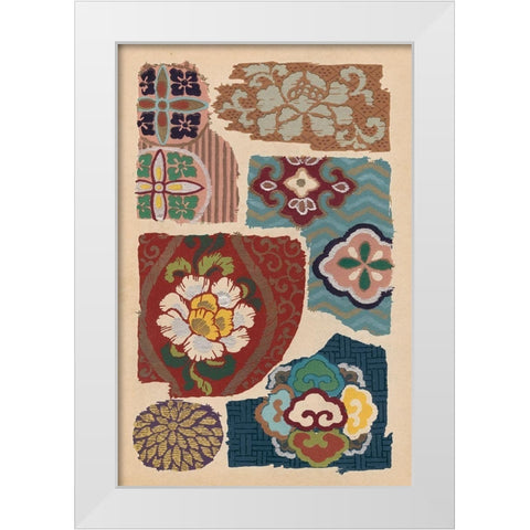 Japanese Textile Design III White Modern Wood Framed Art Print by Seizan, Ema