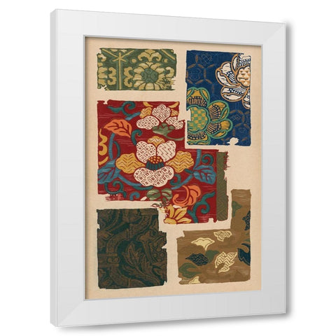 Japanese Textile Design IV White Modern Wood Framed Art Print by Seizan, Ema