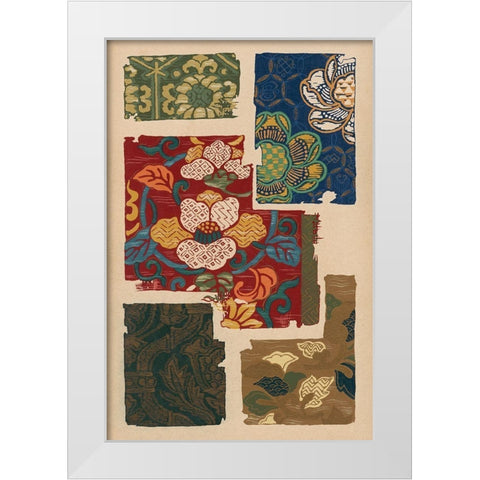 Japanese Textile Design IV White Modern Wood Framed Art Print by Seizan, Ema