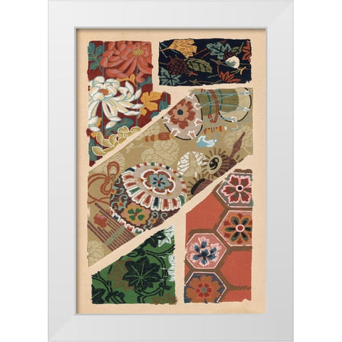 Japanese Textile Design V White Modern Wood Framed Art Print by Seizan, Ema
