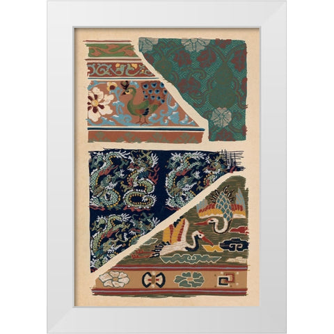 Japanese Textile Design VI White Modern Wood Framed Art Print by Seizan, Ema
