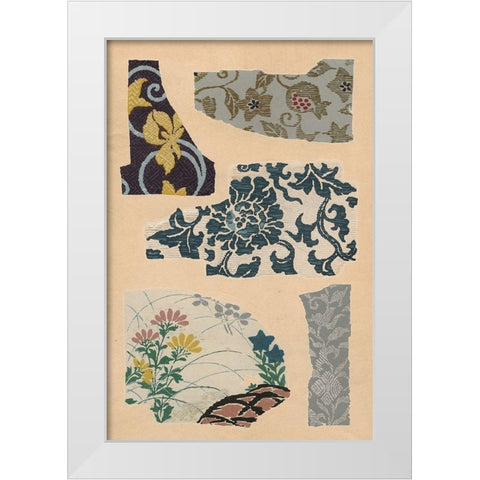 Japanese Textile Design VII White Modern Wood Framed Art Print by Seizan, Ema
