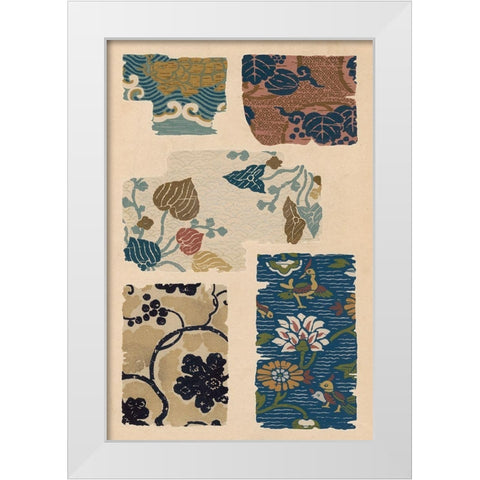 Japanese Textile Design VIII White Modern Wood Framed Art Print by Seizan, Ema