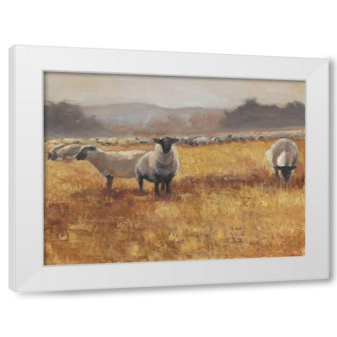 Grazing at Sunset I White Modern Wood Framed Art Print by Harper, Ethan