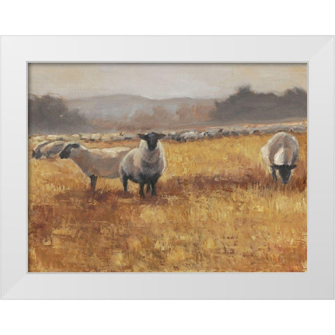 Grazing at Sunset I White Modern Wood Framed Art Print by Harper, Ethan