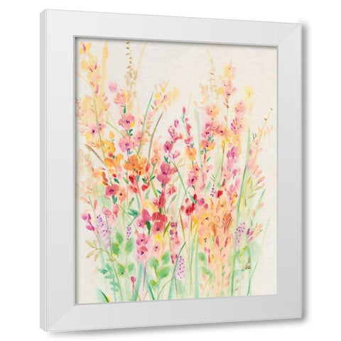 Brilliant Floral I White Modern Wood Framed Art Print by OToole, Tim
