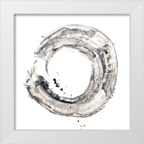 Cosmic Rings I White Modern Wood Framed Art Print by Harper, Ethan