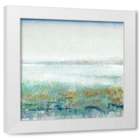 Turquoise Mist II White Modern Wood Framed Art Print by OToole, Tim