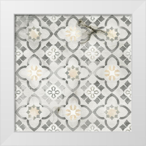 Marble Tile Design IV White Modern Wood Framed Art Print by Vess, June Erica