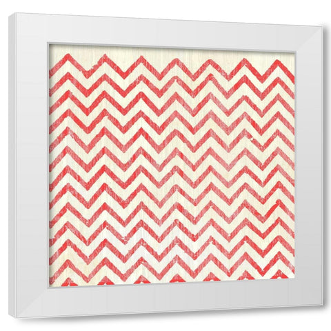 Weathered Patterns in Red IV White Modern Wood Framed Art Print by Vess, June Erica