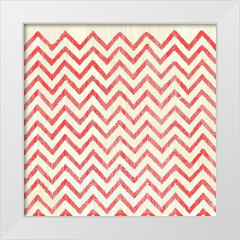 Weathered Patterns in Red IV White Modern Wood Framed Art Print by Vess, June Erica