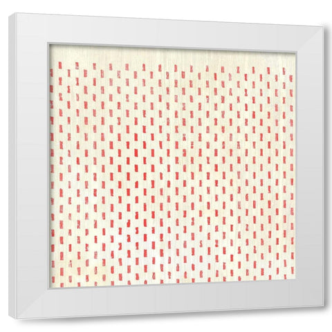 Weathered Patterns in Red VIII White Modern Wood Framed Art Print by Vess, June Erica