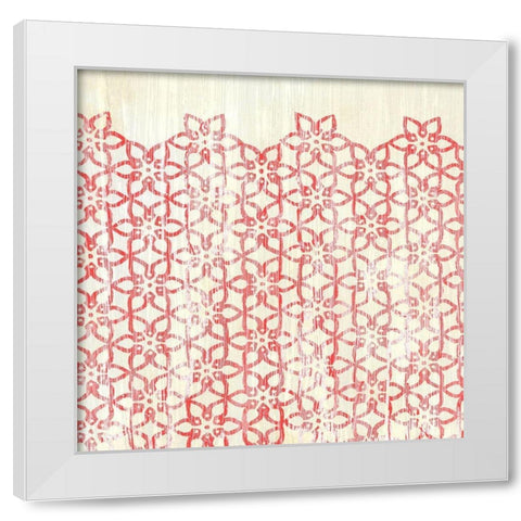 Weathered Patterns in Red IX White Modern Wood Framed Art Print by Vess, June Erica