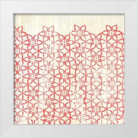 Weathered Patterns in Red IX White Modern Wood Framed Art Print by Vess, June Erica