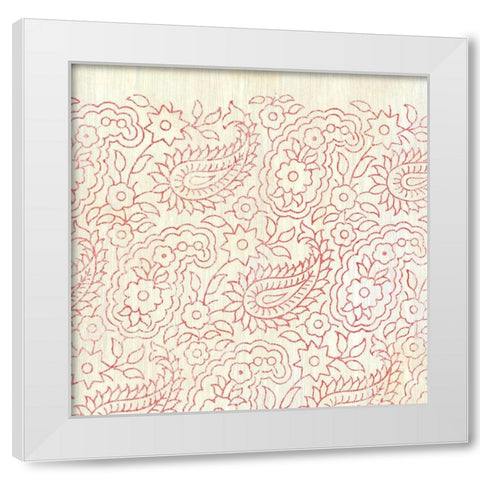 Weathered Patterns in Red XI White Modern Wood Framed Art Print by Vess, June Erica