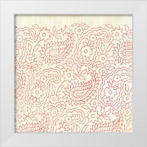Weathered Patterns in Red XI White Modern Wood Framed Art Print by Vess, June Erica