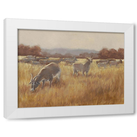 Grazing Goats II White Modern Wood Framed Art Print by Harper, Ethan