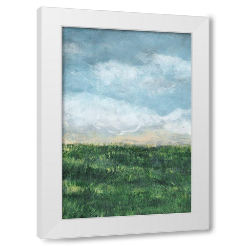 Verdant Fields I White Modern Wood Framed Art Print by Chandler, Sharon
