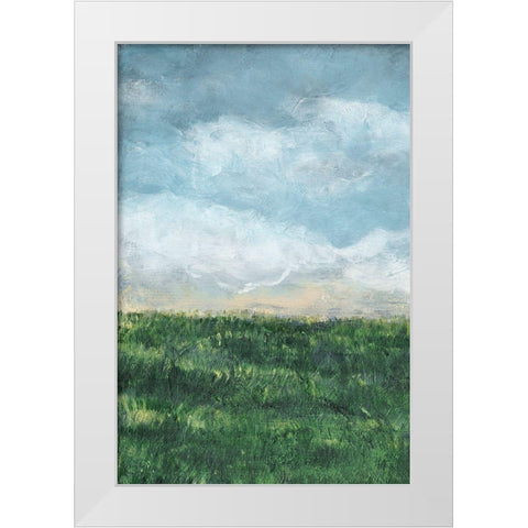 Verdant Fields I White Modern Wood Framed Art Print by Chandler, Sharon