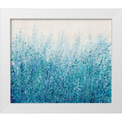 Misty Blues II White Modern Wood Framed Art Print by OToole, Tim
