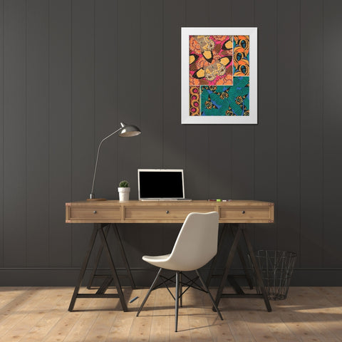 Decorative Butterflies III White Modern Wood Framed Art Print by Seguy, Eugene