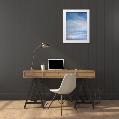 Heavenly Light Triptych I White Modern Wood Framed Art Print by Finch, Sheila