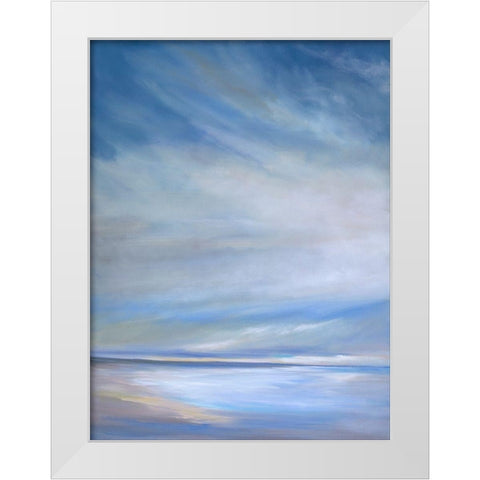 Heavenly Light Triptych I White Modern Wood Framed Art Print by Finch, Sheila
