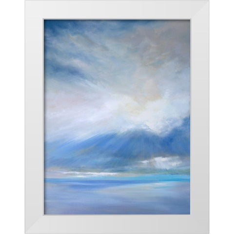 Heavenly Light Triptych II White Modern Wood Framed Art Print by Finch, Sheila