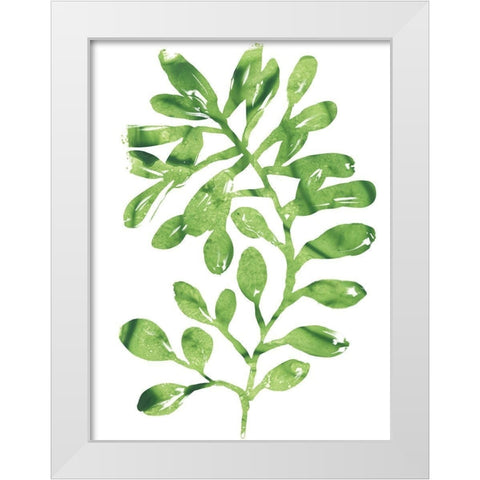 Emerald Tropics II White Modern Wood Framed Art Print by Vess, June Erica