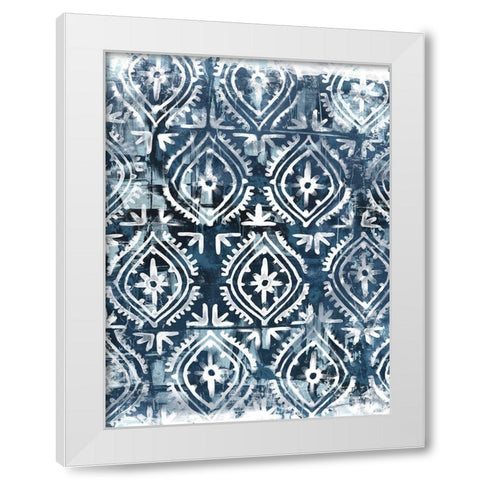 Indigo Extraction IV White Modern Wood Framed Art Print by Vess, June Erica
