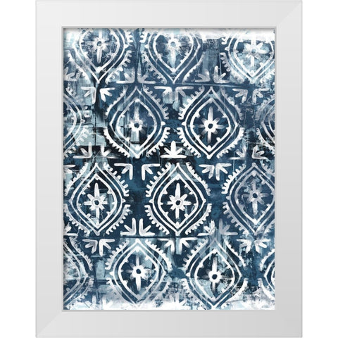 Indigo Extraction IV White Modern Wood Framed Art Print by Vess, June Erica