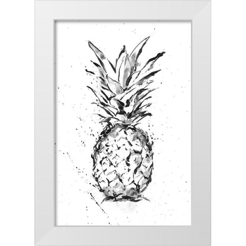 Pineapple Ink Study I White Modern Wood Framed Art Print by Harper, Ethan