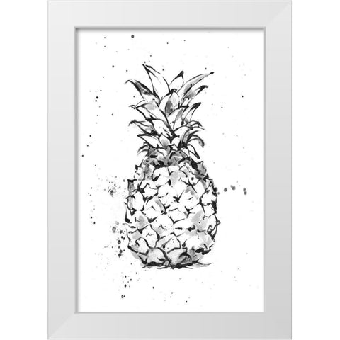 Pineapple Ink Study I White Modern Wood Framed Art Print by Harper, Ethan