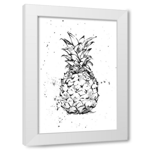 Pineapple Ink Study II White Modern Wood Framed Art Print by Harper, Ethan