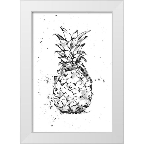 Pineapple Ink Study II White Modern Wood Framed Art Print by Harper, Ethan