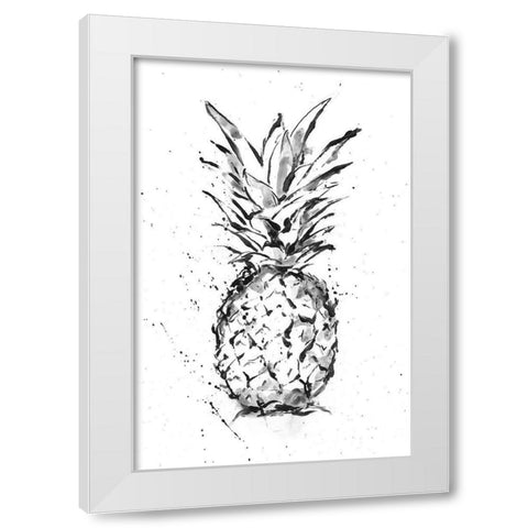 Pineapple Ink Study II White Modern Wood Framed Art Print by Harper, Ethan