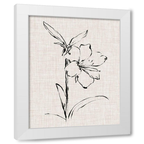 Floral Ink Study I White Modern Wood Framed Art Print by Harper, Ethan