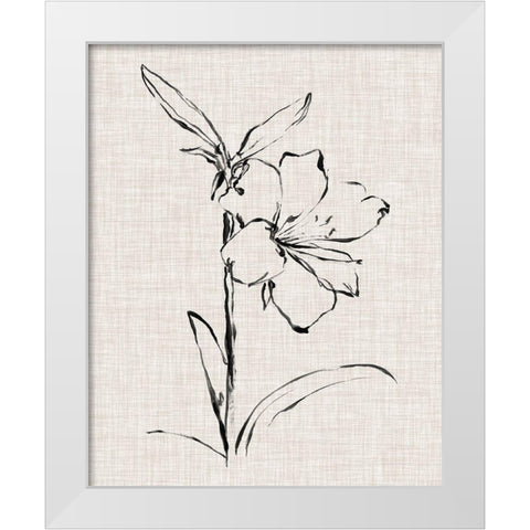 Floral Ink Study I White Modern Wood Framed Art Print by Harper, Ethan