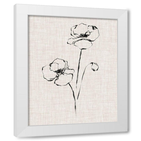 Floral Ink Study III White Modern Wood Framed Art Print by Harper, Ethan
