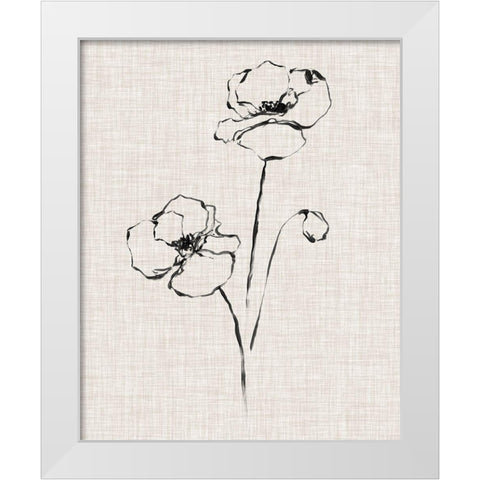 Floral Ink Study III White Modern Wood Framed Art Print by Harper, Ethan