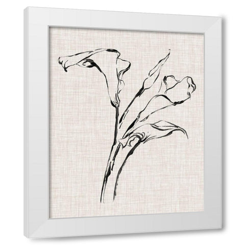Floral Ink Study IV White Modern Wood Framed Art Print by Harper, Ethan